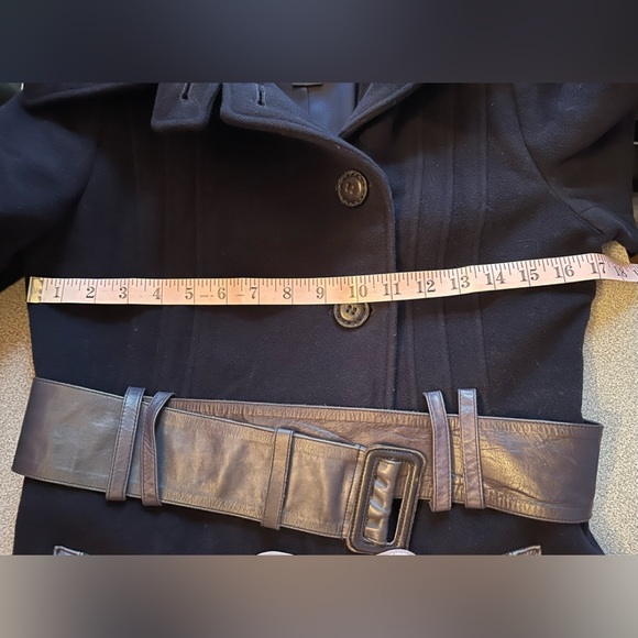 Mackage Navy Blue Wool Cashmere Blend Single Breasted Coat Size Small - Picture 13 of 16